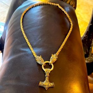 Wolf head Stainless Steel Pendant Flexible 24" Necklace Chain Unisex Gothic